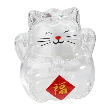 Imagem de Ｂｅｓｇａ Pote de Vidro para Guardar Gatos 3D, Multiuso, Resistente, 6 Cm de Altura, Fofo, Abertura de 1 Cm, Recipiente Decorativo para Armazenar Grãos Dourados, Estilo C