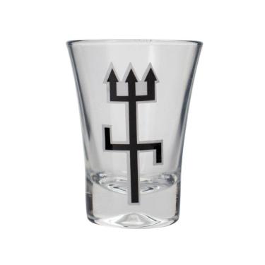 Imagem de Copo Dose Cachaça Exú Tridente Tradicional Vidro 45 Ml