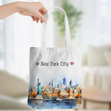 Imagem de Chicago Souvenirs Girls Travel Gifts Favors Beach Bag Chicago Travel Vacation Gifts Canvas Weekender Bags for Women Sister Friend Sacos reutilizáveis de mercearia para acampamento, viagem, Natal