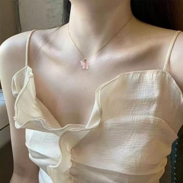 Imagem de Presentes de aniversário de Natal para mulheres e mulheres, colares com pingente de borboleta para amigas, filha, neta, Small, Metal, Sem Pedra Preciosa