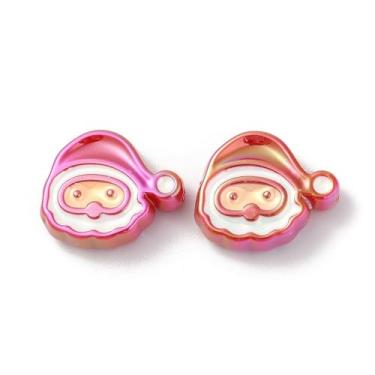 Imagem de 20 contas de acrílico de Natal com revestimento UV, Papai Noel, contas espaçadoras soltas de plástico para fazer joias de Natal, colar, pulseira, brinco, chaveiro, artesanato DIY