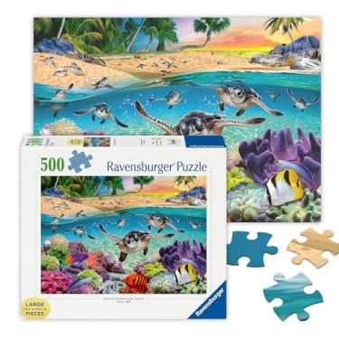 Imagem de Ravensburger Race of The Baby Sea Turtles 500 Piece Large Format Jigsaw Puzzle for Adults - 17456 - Every Piece is Unique, Softclick Technology Means Pieces Fit Together Perfectly