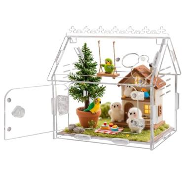 Imagem de Kit de caixa de aranha de acrílico magnético – Terrário à prova de fuga para aranhas saltadoras, tarântulas e louva-a-deus com porta magnética segura e ventilação