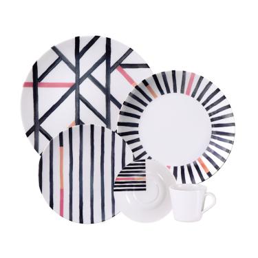 Imagem de Aparelho de Jantar Tramontina Street em Porcelana Decorada 20 Peças