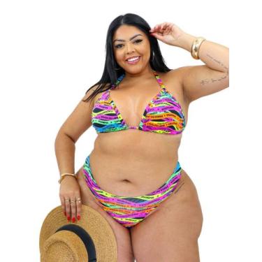 Imagem de Biquíni Plus Size Cintura Alta Sem Bojo - ANNA AMIGA STORE, Vermelho, 
