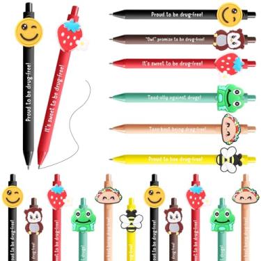 Imagem de Gersoniel 36 canetas de fita vermelha semanais a granel engraçadas e sem drogas canetas educativas de conscientização fita vermelha suprimentos para eventos antidrogas presentes para adolescentes
