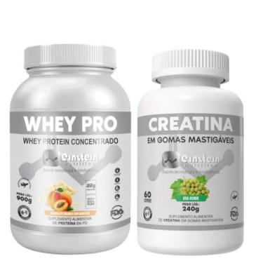 Imagem de Whey Protein 900g Damasco e Creatina Gomas (uva) Einstein - einstein n
