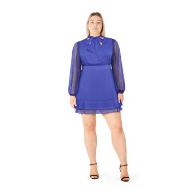 Imagem de City Chic Vestido coquetel feminino plus size - Kendall, Azul, 25 Plus Size