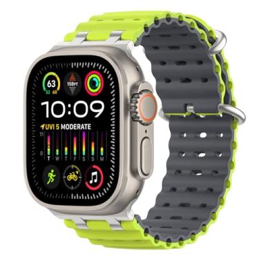 Imagem de MoKo Pulseira Ocean Band compatível com Apple Watch Ultra 3/2/1 de 49 mm, pulseira esportiva de silicone atualizada de 46 mm, 45 mm e 44 mm, séries 11/10/9/8/7/6/5 SE3/2/1, pulseira respirável com