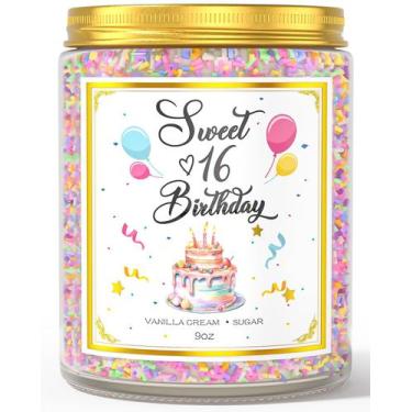 Imagem de Vela de aniversário VEGISHINE Sweet 16 Feliz Aniversário 250ml de baun