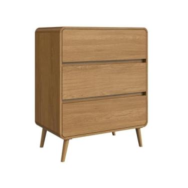 Imagem de Cômoda Infantil Multiuso 3 Gavetas e Trocador para Quarto de Bebê Estilo Retrô