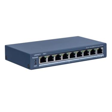 Imagem de RICHSECU Ds-3E1309P-Ei/M Hik Switch Fast Ethernet Smart Poe De 8 Portas Com 10/100 Mbps E 1 Porta Gigabit Rj45, Orçamento Energia 60 W, Plug Play, Metal Resistente, Sem Ventoinha (Oem Logotipo)