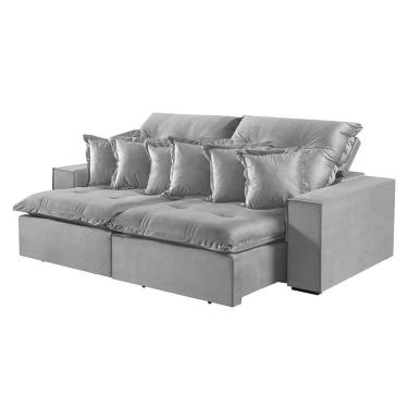 Imagem de Sofá 3 Lugares Retrátil E Reclinável M-144 Veludo Martins Cinza