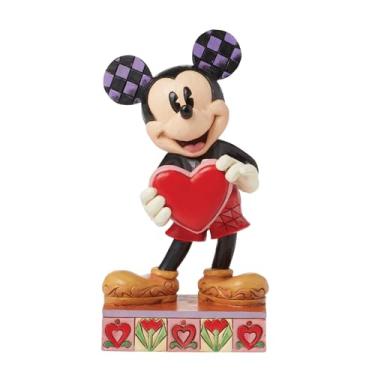 Imagem de Enesco Coleção Disney Traditions por Jim Shore Estatueta Personalizável Mickey Mouse Segurando Coração - Pedra Resina Pintada à Mão Estatuetas Colecionáveis Disney Estátua Decoração de Casa, 12 cm