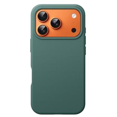 Imagem de JETech Capa Silicone Líquido para iPhone 17 Pro 6,3 Polegadas, Proteção de Corpo Inteiro com Toque Macio e Sedoso, Case de Celular Antirriscos com Forro de Microfibra (Verde Meia-Noite)