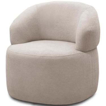 Imagem de Poltrona Giratória Sala De Estar Living Orgânico Carmen F04 Bouclê Beg