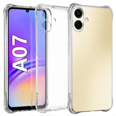 Imagem de USTIYA Capa para Samsung Galaxy Case Uso Resistente, Bumper Absorção Choques em TPU Transparente capinha Protector Câmera Espessamento nas Quatro Pontas da Carcasa (Samsung A07)