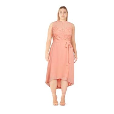 Imagem de City Chic Vestido feminino plus size - Vera Hi Lo, Pêssego, 25 Plus Size
