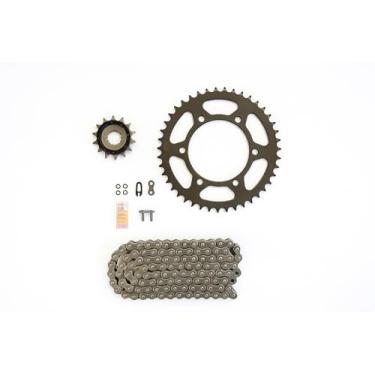 Imagem de CHAIN BOSS Kit de corrente e roda dentada para motocicleta 520 compatível com Kawasaki EX500 Ninja / Z500 (ER500) / 500 Eliminator 2024-2025