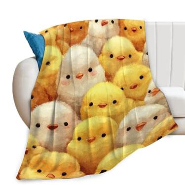 Imagem de Cobertor de pintinho para crianças, cobertor de flanela de frango de fazenda, cobertores macios de lã aconchegante, presente para meninas, meninos, sofá-cama 127 x 101 cm