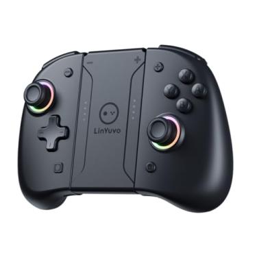 Imagem de Controle sem Fio para Nintendo Switch Hall Effect Bluetooth, Vibração, Sensor de Movimento, Pega Confortável, Preto Básica