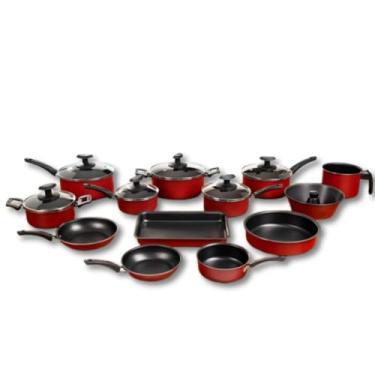 Imagem de Conjunto de Panelas Antiaderentes Com Tampa de Vidro, Composto Por 13 PeçAs, FáCil de Limpar – o Seu Companheiro Ideal Para Cozinhar!(13 vermelho)