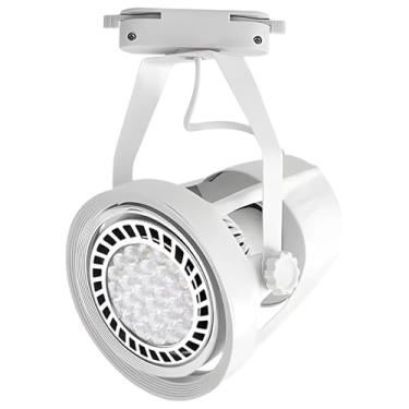 Imagem de Cabeça de iluminação de pista ajustável com suporte, holofote LED para exibição de varejo, luminária de teto de alumínio branco, luz direcional para lojas