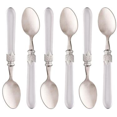 Imagem de Conjunto 6 Colheres Para Mesa De Aço Inox Com Cabo De Plástico Destiny Transparente 20,5cm 1254 - Ly