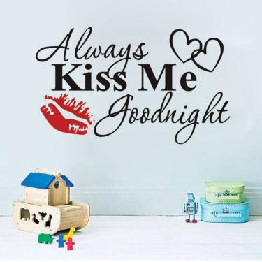 Imagem de Adesivos de parede Always Kiss Me Goodnight Red Lipstick Kiss