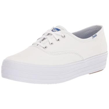 Imagem de Keds Tênis feminino The Platform com cadarço, Tela branca, 34