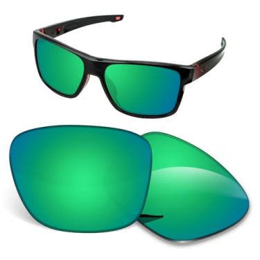 Imagem de Biyxpiv Lentes de substituição de 1,5 mm compatíveis com óculos de sol Oakley Crossrange OO9361, antiarranhões e resistentes a impactos, Verde espelhado, 57mm