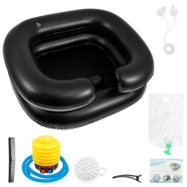 Imagem de Tigela de xampu inflável para pia, dobrável, confortável, impermeável, tigela de xampu inflável para lavar o cabelo em casa (B)