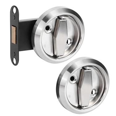 Imagem de Mingzhe Casa de Banho Dupla Face Bloqueio 304 Aço Inoxidável Anel Alça Fechadura da Porta Acessórios Prata para Porta Acesso do Banheiro (Prata (com cadeado))