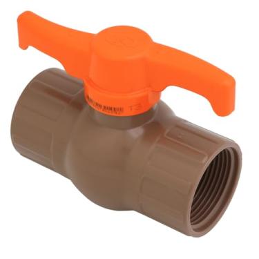 Imagem de 6un Registro de Esfera Roscável em PVC, Marrom e Laranja, para Água Fria, com Vedação em Borracha, Ideal para Barrilete, Piscina e Hidromassagem (6un - 1/2'')