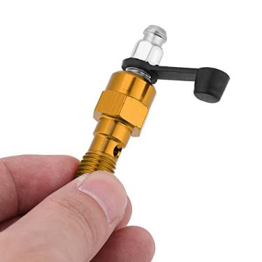 Imagem de AYNEFY Cilindros Mestres e Peças Niple de Parafuso Pinça de Alumínio Universal Válvula Sangradora do Cilindro Mestre Com Tampa contra Poeira e Arruelas Adequadas para Linhas de Freio Dianteiro (Ouro)