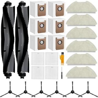 Imagem de Homruich Peça de substituição para aspirador de pó robô AIRROBO T20+, 2 escovas principais, 4 filtros, 6 esfregões, 5 sacos de pó, 6 escovas laterais, acessórios T20+, 24 peças