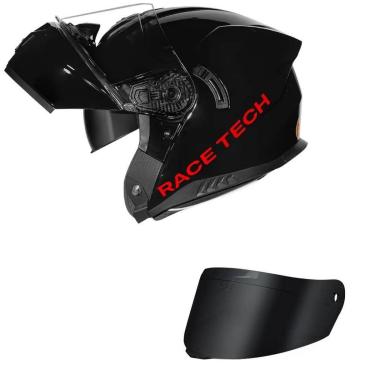 Imagem de Capacete Race Tech Signal Monocolor Preto Brilhante Mais Viseira Fumê-Masculino