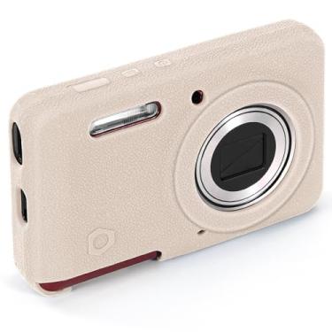 Imagem de Capa para câmera Kodak PIXPRO FZ55 antiderrapante texturizada de silicone macio, capa lavável à prova de choque (bege)