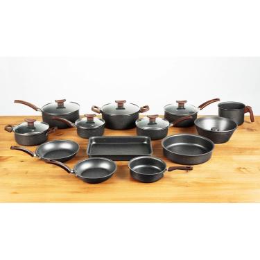 Imagem de Jogo De Panelas Antiaderente Ceramic Gray 13 Pçs Marmorizado