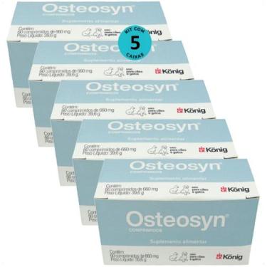 Imagem de Osteosyn 660mg vitaminas cães e gatos 60 comprimidos konig kit com 5