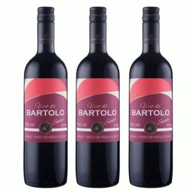 Imagem de Kit 3 Vinho Tinto Suave Di Bartolo 750ml Serra Gaúcha