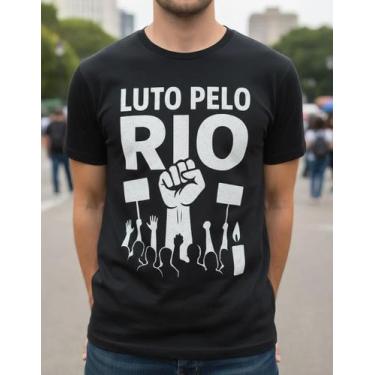 Imagem de Camisa Camiseta de Algodão Masculina Feminina Unissex Luto pelo Rio de