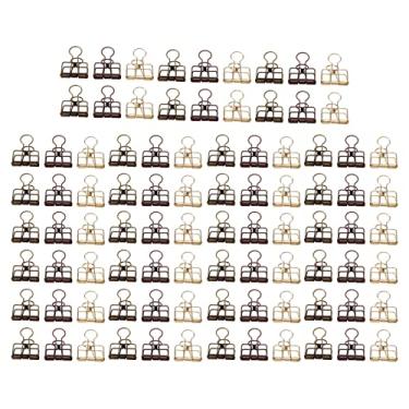 Imagem de Clipes de pasta de metal pequeno escritório 90 peças oco forte força de fixação clipes de papel para documentos certificados bilhetes ouro vermelho cobre bronze 32mm