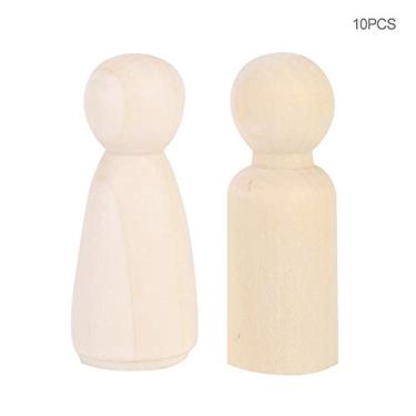 Imagem de Akozon Dolls de Pintura de Bricolage de 55 Mm - Brinquedos de Madeira e Feminina para Crianças - Criativo Toys para Crianças Conjunto de Bonecas de Pintura Segura e Divertida