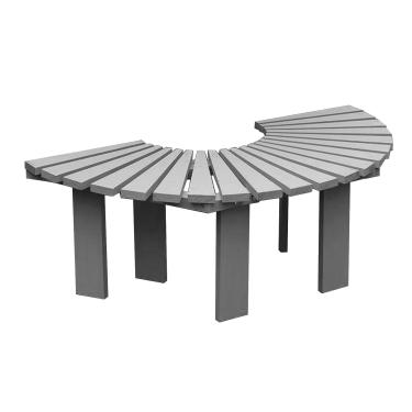 Imagem de TRGCJGH Bancos de jardim semicirculares, banco externo de madeira maciça, banco de jardim de árvore, banco de parque para pátio, jardim, deck e quintal (cinza)