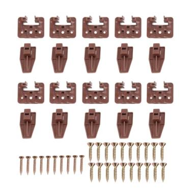 Imagem de CUOFYUNL Pacote com 10 guias de trilhos para gaveta e deslizadores para montagem no centro da cômoda Peças de reposição de corrediças de gaveta de plástico com parafusos para de