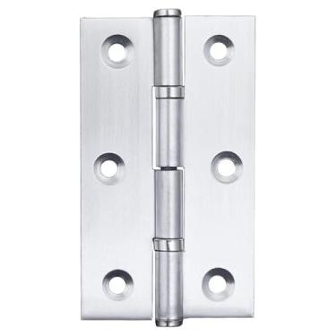 Imagem de 2 peças de móveis de aço inoxidável espesso, dobradiça pequena, porta de guarda-roupa, dobradiça plana, acessórios de ferragens para portas e janelas dobráveis (cromado)