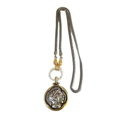 Imagem de Colar Com Medalhão De Atena, Coruja, Ártemis E Hécate,Moeda Dupla Face,Colar Com Medalha Da Rainha Da Mitologia Grega Para Mulheres