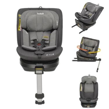 Imagem de JOVIKIDS Cadeira de Segurança para Carro, Ergonômico, Ajustável para Bebês e Crianças, 3 em 1, De 0 a 12 Anos, Até 36 kg*, Sistema ISOFIX e Top Tether, Rotação 360 graus, Proteção Contra Impactos, Reclinável, Lavável, Modelo Ranger. (Cinza)