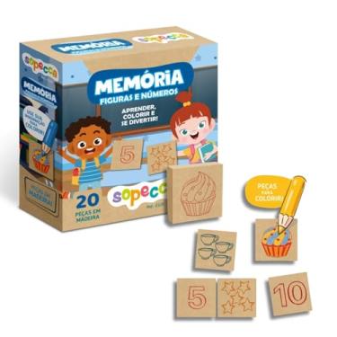 Imagem de Jogo da Memória Infantil Memória Figuras e Números Sopecca - ES20